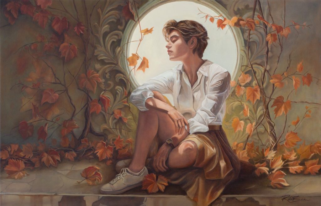 'The Quiet Turning' - SOLD - oil on canvas - painting 80 cm H x 125 cm W - frame 84 cm H x 129 cm W