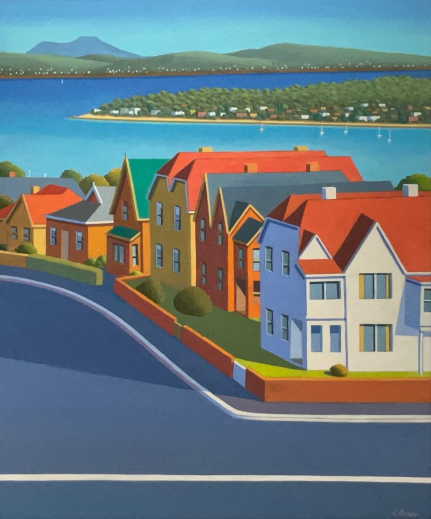 'Hampden Road' - SOLD - acrylic on canvas - painting 60 cm H x 50 cm W - frame 63 cm H x 53 cm W