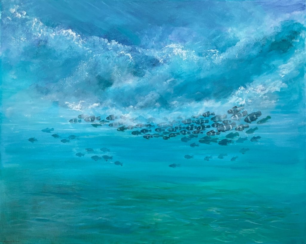 'Surfing with the Wrasse' - acrylic on canvas