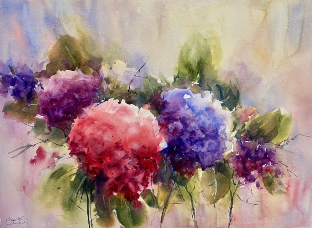 'Breath of Summer' - watercolour - painting 51 cm H x 71 cm W - not framed (matted)